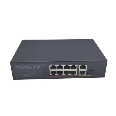 8 Ports 1000m PoE Switch fanless cooling With 2 Reverse PoE Switch